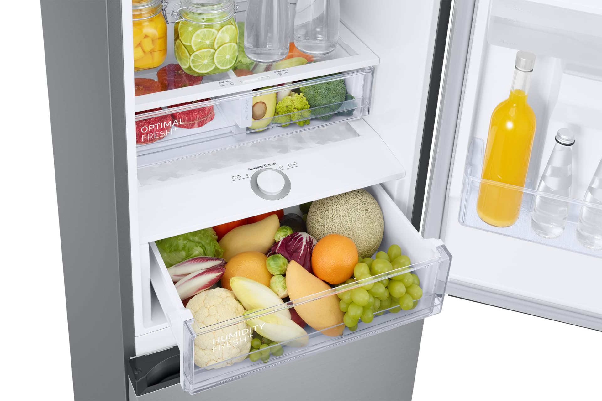 Samsung Réfrigérateur Combiné EcoFlex AI avec Distributeur d'Eau, WiFi, SpaceMax, Total No Frost, Moteur Digital Inverter Garanti 20 Ans, 386 L