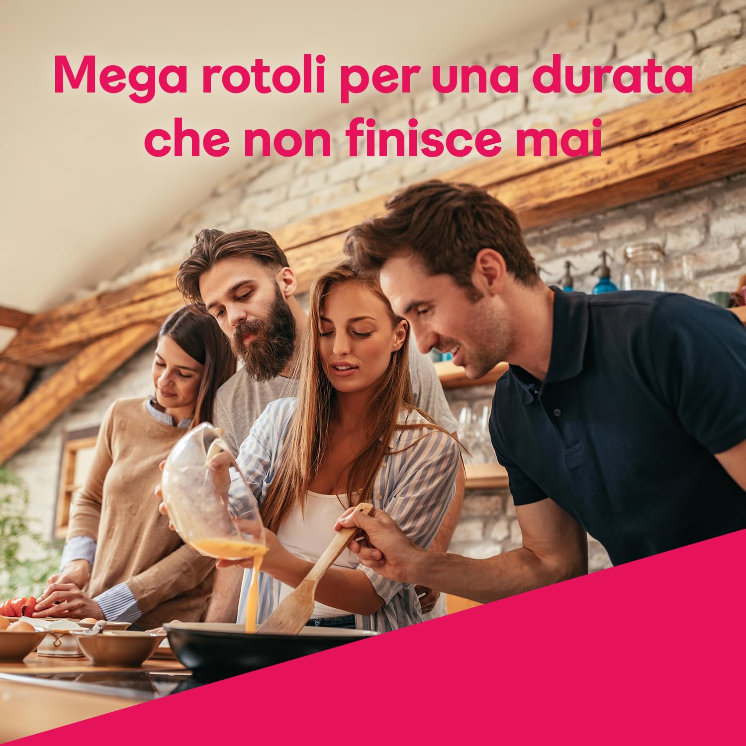 Scottex Quanto Basta, Carta Cucina, Opzione Mezzo Strappo, Con Carta certificata FSC, Confezione da 24 Maxi Rotoli