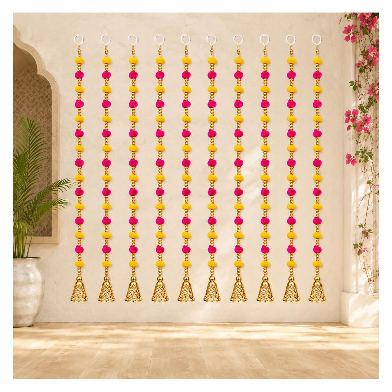 Bindian Pom Pom Chakri - Festive Wall Decor -26 Bindian Pom Pom Chakri - Festive Wall Decor -26