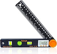 Rainyb 7-Inch Digital Angle Finder Protractor 0-360° with Bubble Levels & Ruler - Precise Tool for Woodworkers, Carpenters