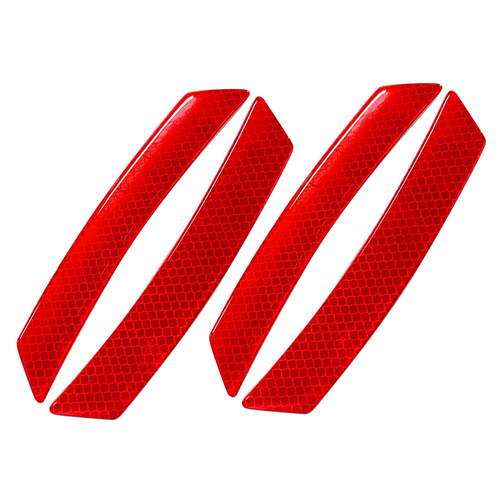 4PCS Car Reflective Trim Side Marker Stickers, Side Reflectors for Car, Anti-Collision Automatic Bumper Fender Stickers, Auto Exterior Accessories Reflector Guard Fit Cars (Red, 4PCS)