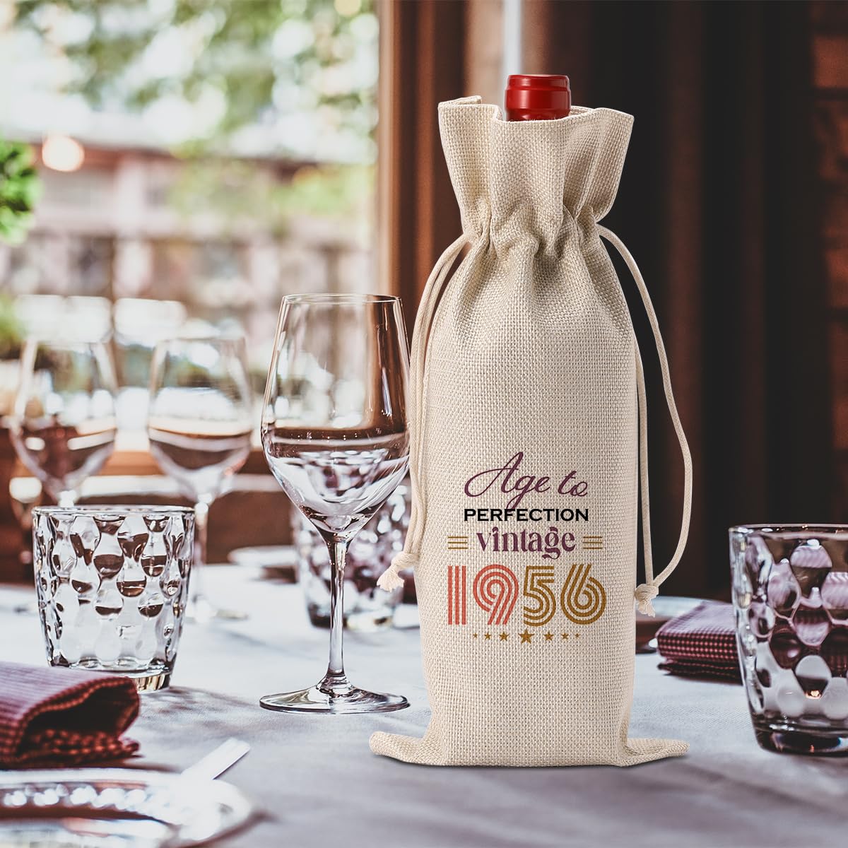 FBCCZEY Divertidos regalos de 70 cumpleaños para mujeres y hombres, bolsa de vino, regalos de cumpleaños para mujer de 70 años, bolsa de regalo de vino de feliz aniversario, decoraciones de fiesta de