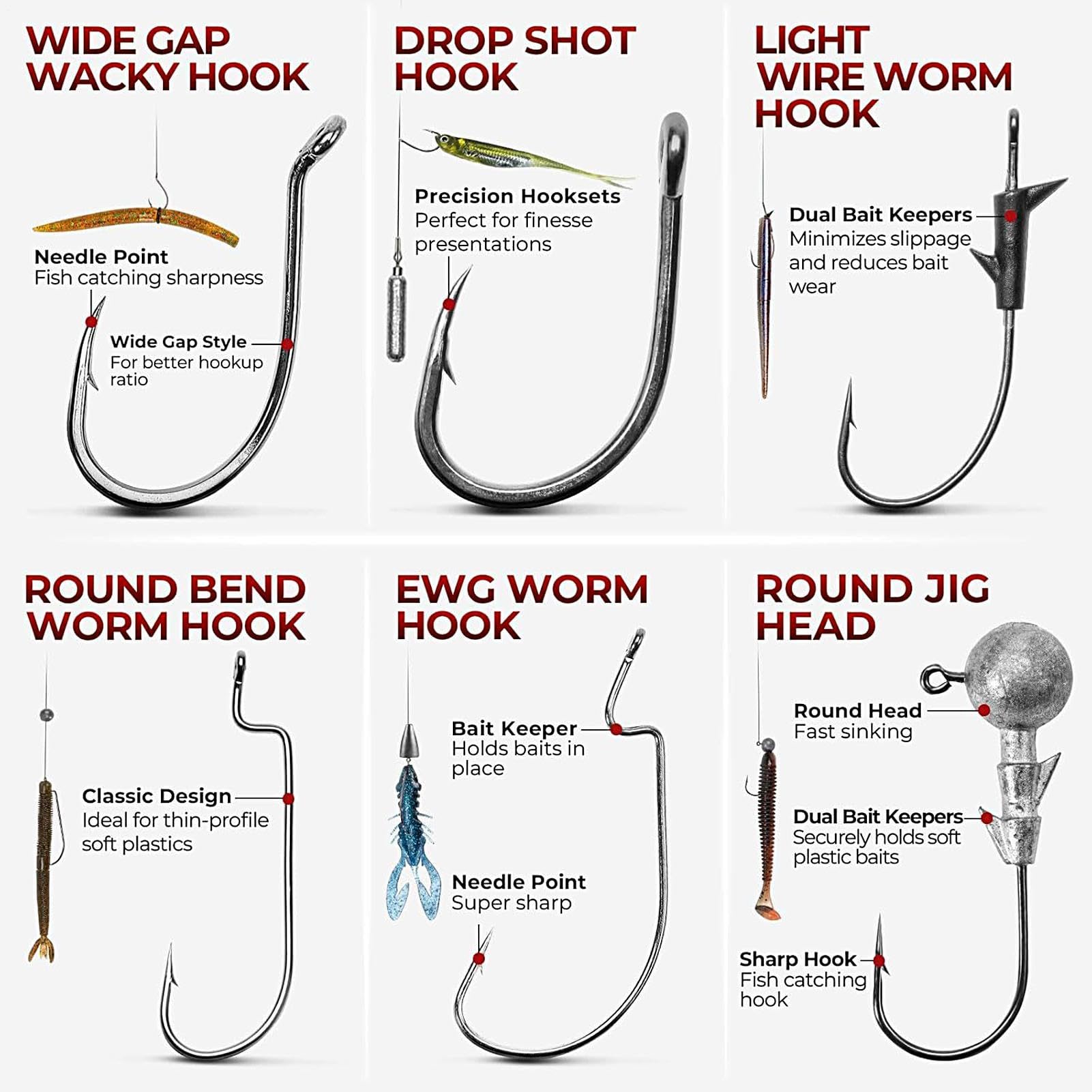 Kit Da Pesca Set di Attrezzi per il Bass | Kit Di Ami Ed Esche Artificiali Per Pesce Gatto Bass Trota Crappie E Acqua Salata In Kayak Outdoor E Campeggio E Backpacking
