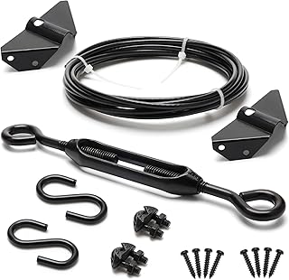 Anti-Sag Gate Kits for Wooden Fence, Anglecai Gate Support Cable Kit for Wood Gate Door Repair Kit, Anti-Sagging Fence Gate Kit Hardware for Wooden Fence Gate Sag Frame Kit