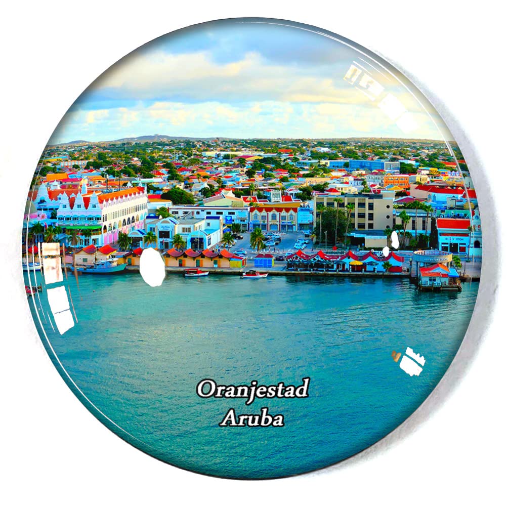 Oranjestad Aruba Fridge Magnet Refrigerator Freezer Magnet Souvenir Decoration Magnet Sticker Glass Crafts