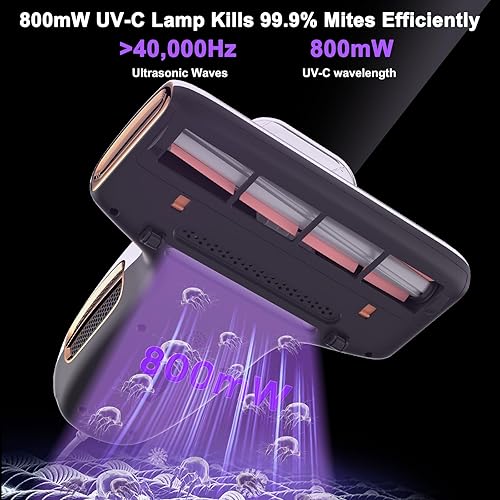 Miniatura 6 de JIGOO Aspirador de colchón de cama Aspirador de colchón T600 con luz UV, 700 W 15 Kpa Aspiradora de limpieza profunda con sensor de polvo