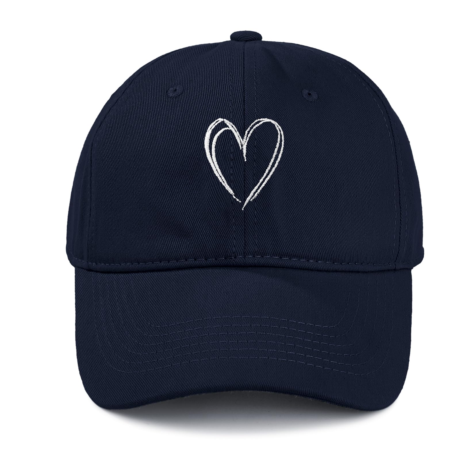 American Trends Womens Baseball Caps Cute Heart Embroidered Dad Hat