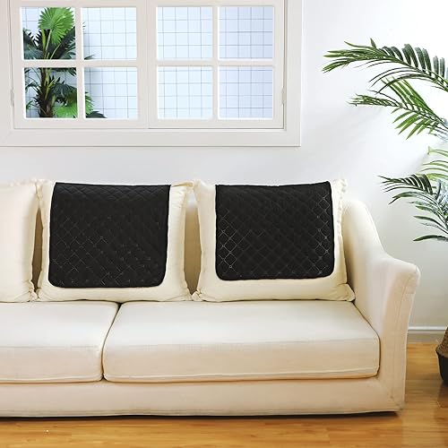 Panelee 2 fundas para reposacabezas para silla reclinable, sofá, reposacabezas, protector de muebles para fundas de sofá reclinable (negro)