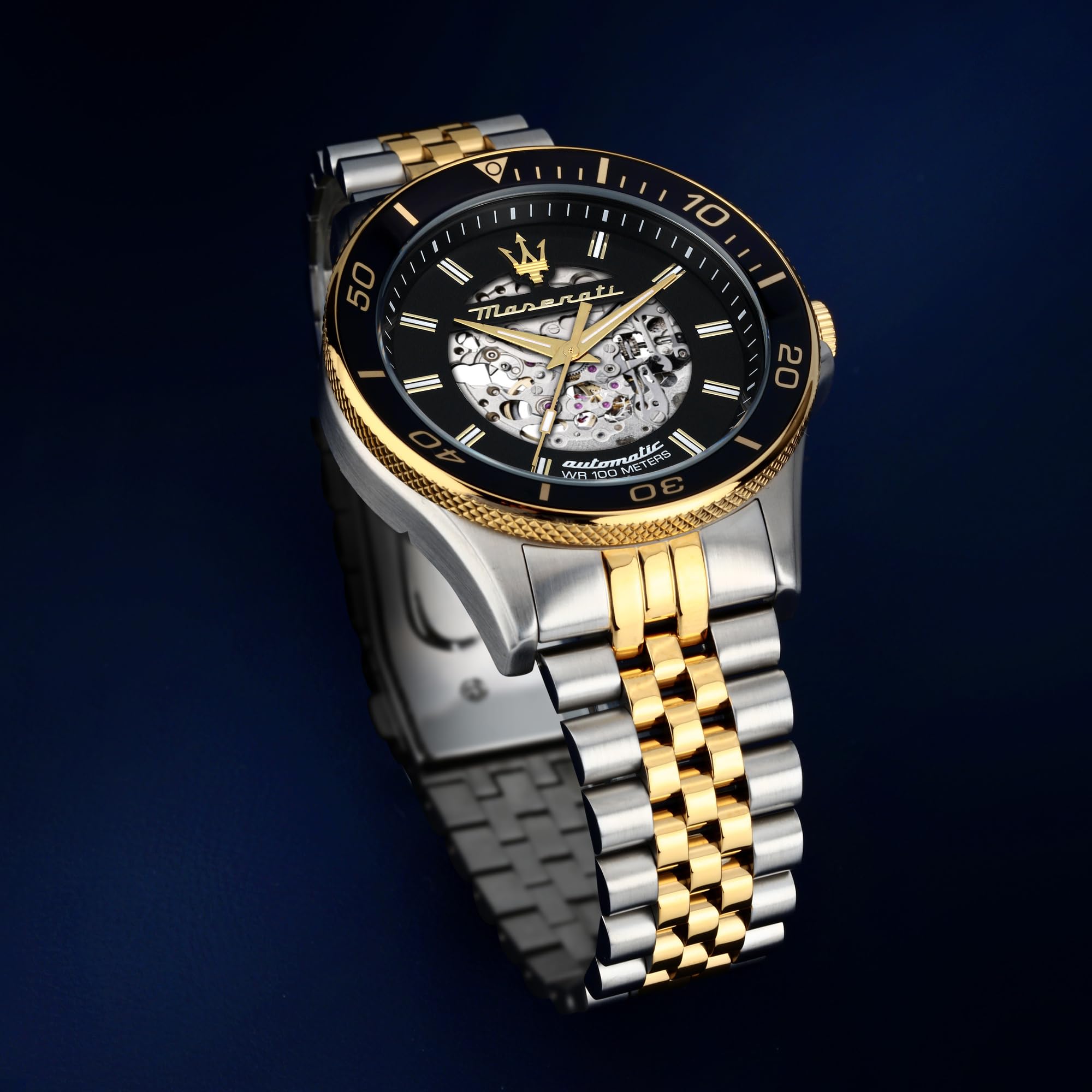 Maserati Reloj de Hombre, Automático, Analógico, Correa de Acero, Colección Sfida - R8823140010