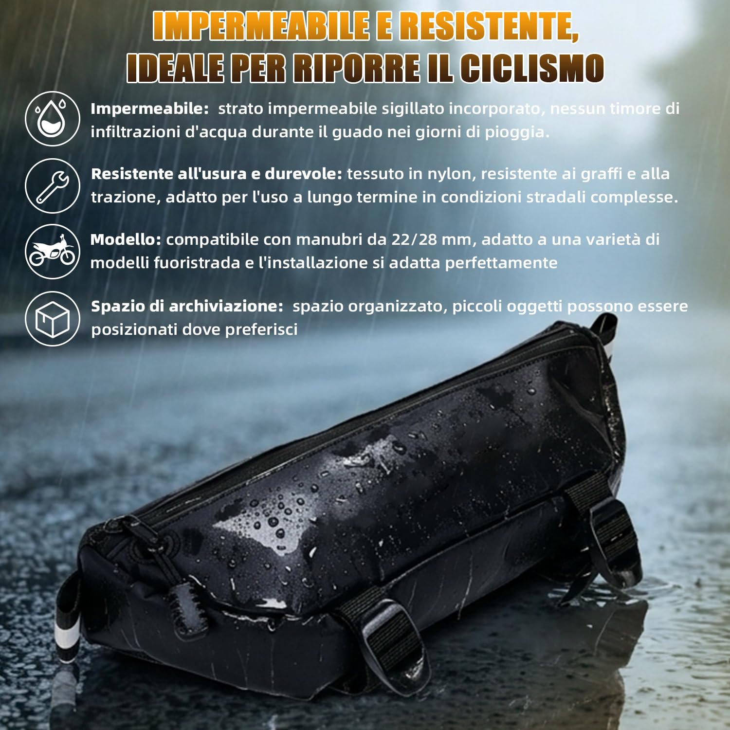 Borsa da manubrio per moto impermeabile 22 mm/28 mm Surron X Talaria Sting X3 MX3 MX4 MX5