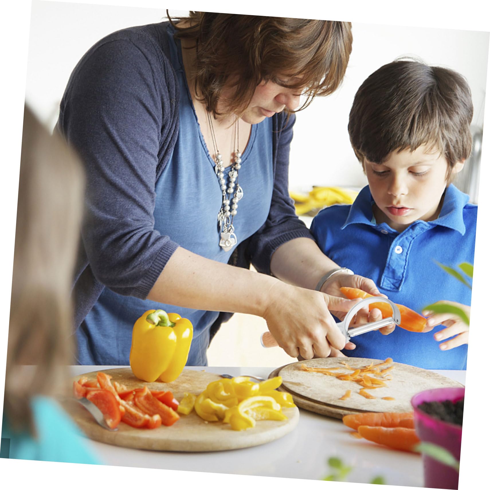 TOPPERFUN 3 Piezas Pelador de Verduras Inoxidable Madera de Haya Utensilio de Cocina Ergonomico Pelar Patatas Zanahorias