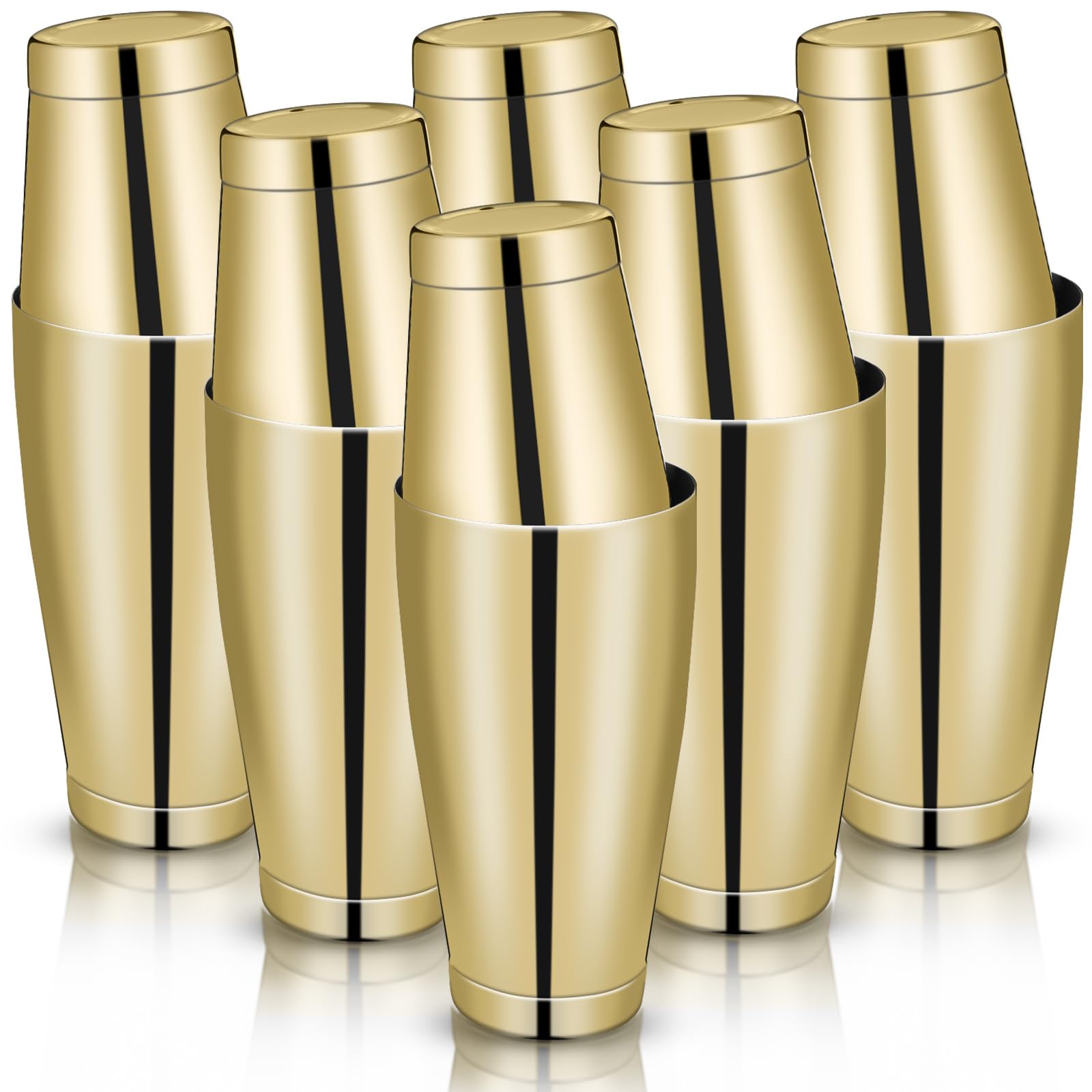Lallisa 10 Pieces Stainless Steel Cocktail Shaker Boston Set, Gold
