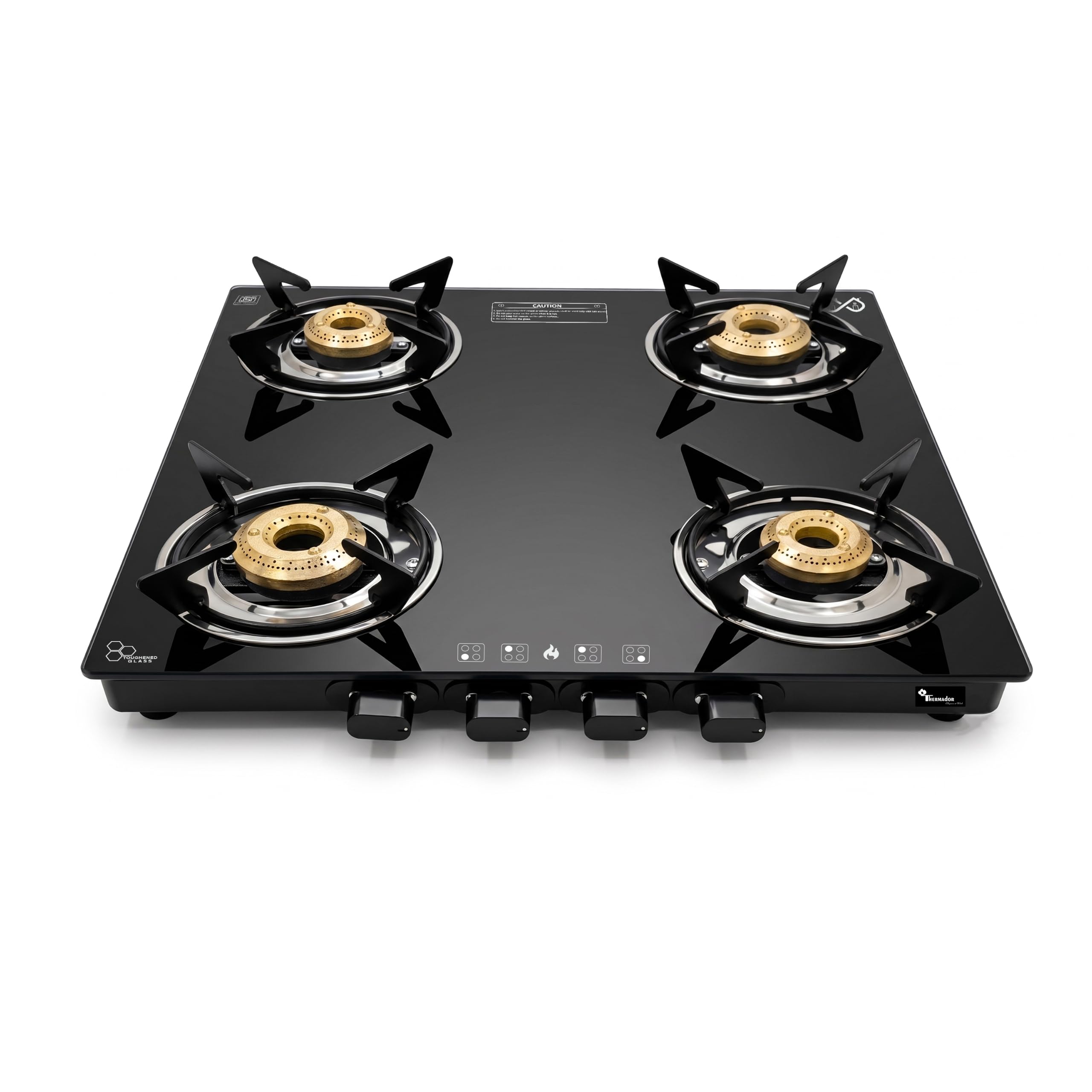 Thermador EcoFlame 4 Burner Gas Stove Glass Top Manual Ignition | Brass Plated Burners | Four Burner Gas Stove | LPG | ISI Certified | 1 Yr Manufacturer Warranty-image-22