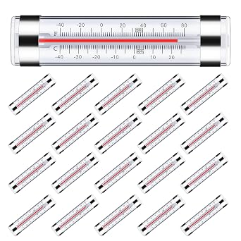 20 Pack Refrigerator Fridge Thermometer, Thermometer for Freezer Cooler, Dual-Scale -4080F/-4027C Temperature Range, Hanging Thermometers for Refrigerator Fridge, Freezer Temperature Monitor