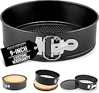 Zulay Kitchen 9-Inch Nonstick Springform Pan - Leak-Proof Cheesecake Pan with Removable Bottom, Even Heat, No Parchment Needed (Black)