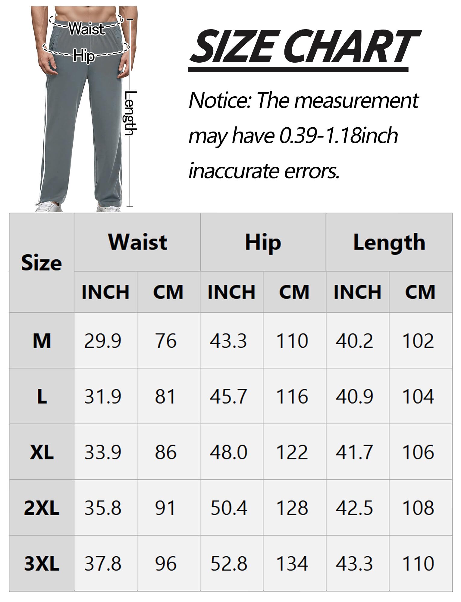 FEOYA Pantalon de Rééducation pour Homme Pantalons de Sport Post-opératoire à Ouverture Totale Jogging à Zips Latéraux Pantalon de Chirurgie avec Poches