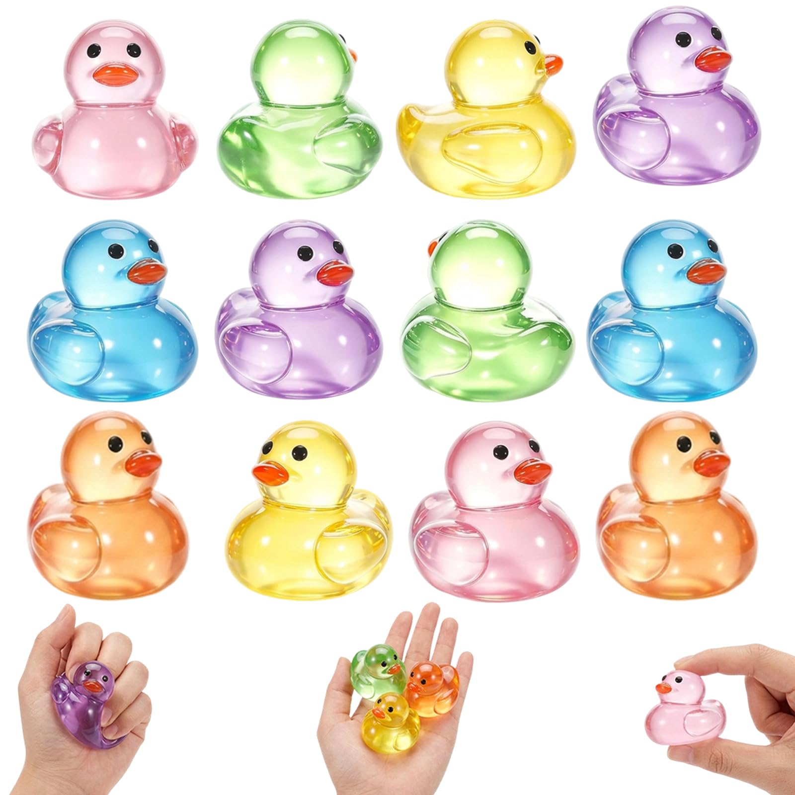 12Pcs Duck Squishy, Colourful Floating Ducks for Bath Time and Sensory Play, Engaging Party Favours with Random Colour Selection, Great for Home and Travel