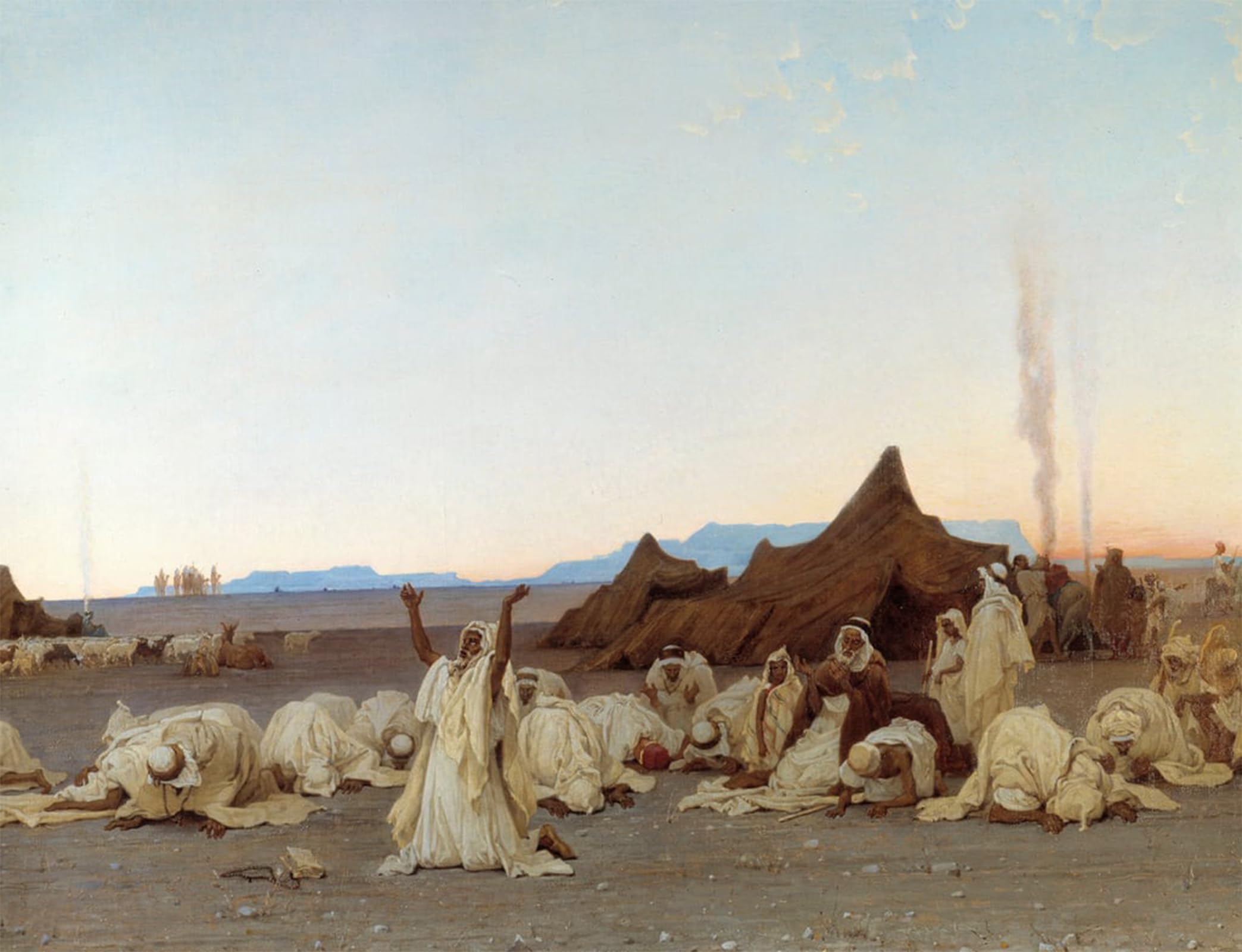 Tableau désert du Sahara Gustave Guillaumet toile 60x90cm