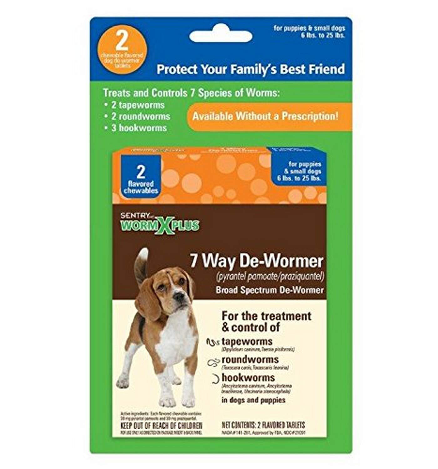 Buy SENTRY HC WORM X PLUS 7 Way DeWormer (pyrantel pamoate/ praziquantel), for Puppies and