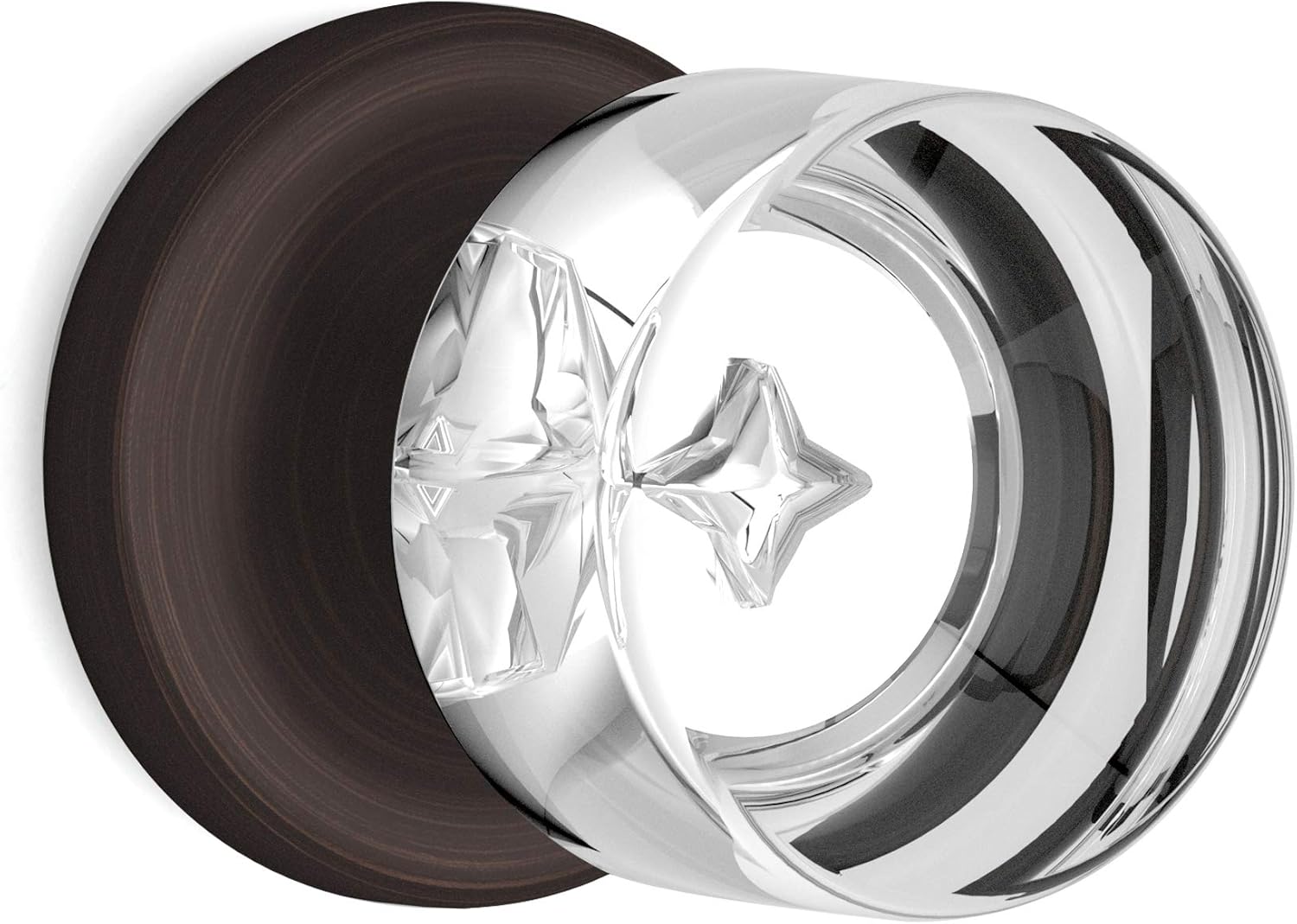 Privacy Round Crystal Door Knobs Venetian Bronze Round Rosette