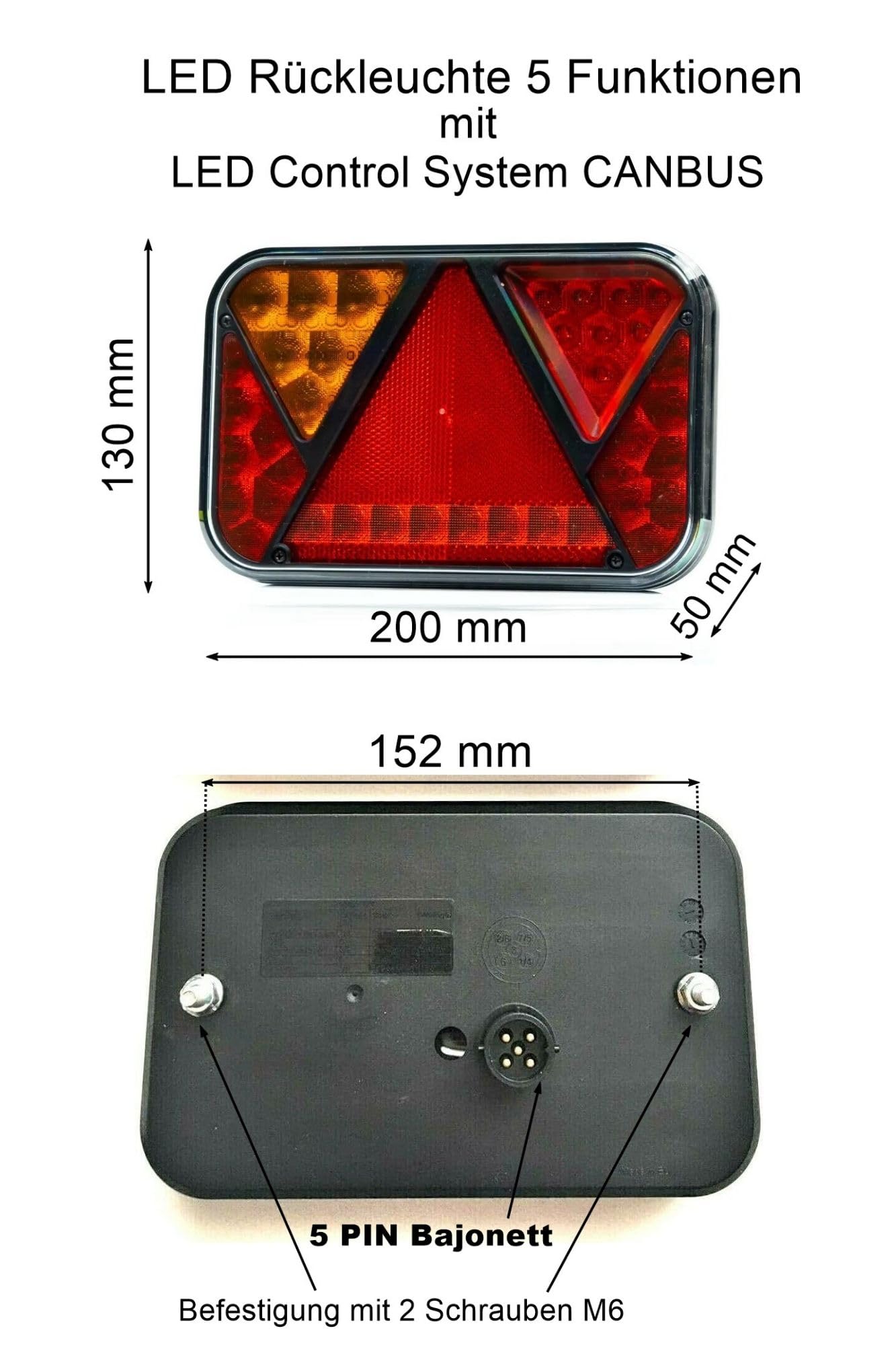 Luces LED traseras para remolques, Piloto LED Remolque, Caja de Control de 13 Pines, Cable de 7,7 m, Juego de Luces