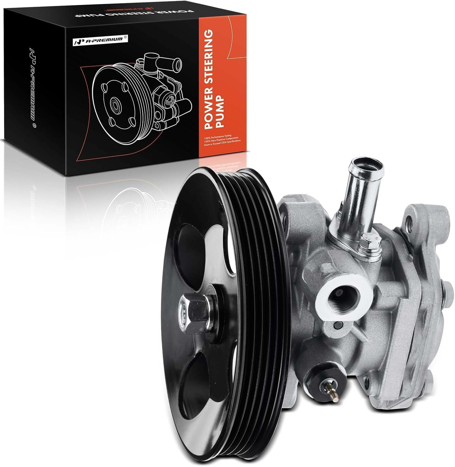 A-Premium Power Steering Pump, with Pulley, Compatible with Mitsubishi Mirage 1999 2000 2001 2002, 1.5L 1.8L