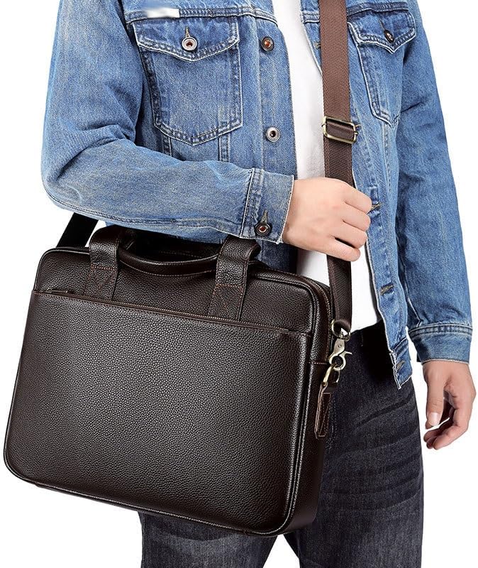 Men's handbag Cowhide business bag shoulder briefcase