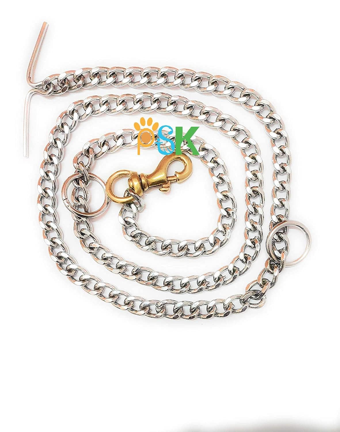 PSK Super Heavy Weight Dog Leash Diamond Cut Heavy Duty Dog Chain with Brass Hook for Large Dogs (XXX Large-Size) (L: 63 Inches Thickness: 3 cm) 12 No. (B08JTC9HJ9) Amazon Price History, Amazon Price Tracker