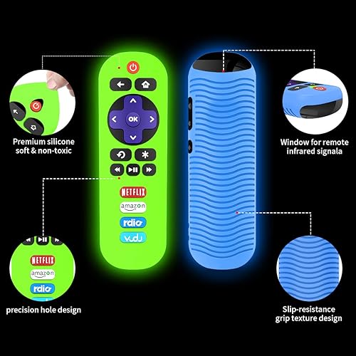 Miniatura 2 de [Paquete de 4] Funda de silicona para control remoto TCL Roku TV RC280, protector universal de repuesto ligero/a prueba de golpes, TCL Roku TV con