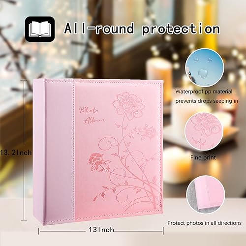 Miniatura 2 de Artmag - Álbum para fotos 4 x 6, gran capacidad, para boda o familia, cubierta de piel, para fotos horizontales y verticales de 4 x 6, con páginas