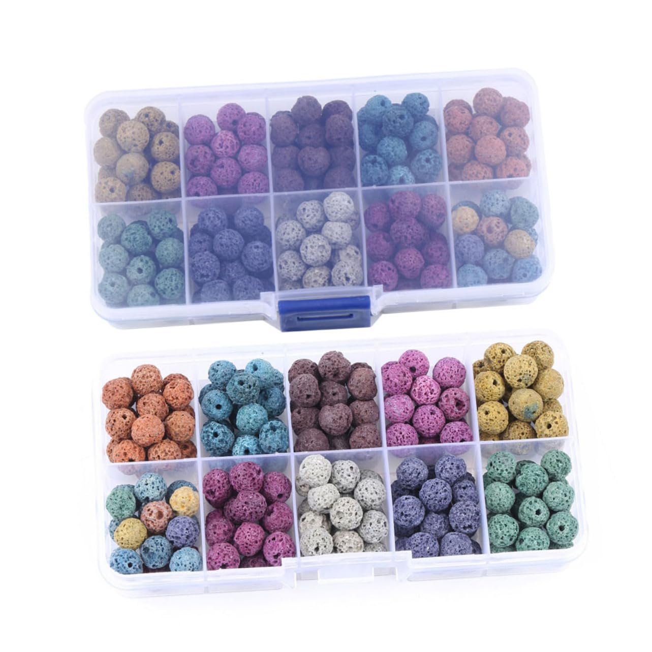 NUOBESTY 540pezzi Perline Colorate Rotonde Pietra Artificiale Bigiotteria e Decorazioni Eleganti