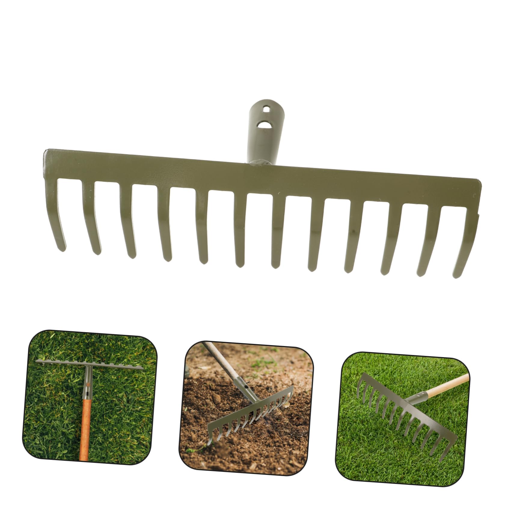 NUOBESTY Rastrillo De Jardín De 3 Piezas Rastrillo De Hojas Pequeñas Herramientas De Acero Inoxidable para Deshierbar Hojas Jardinería Aflojar Césped Al Aire Nivelar Cultivar