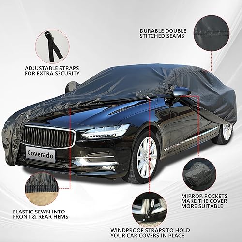 Miniatura 110 de Coverado Funda de automóvil impermeable para todo tipo de clima para automóviles, cubierta completa 210D para exteriores, protección contra rayos