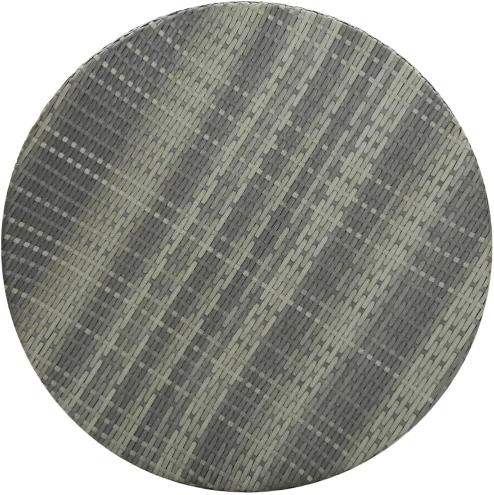 Modern Stylish Patio Dining Table, Round Sturdy Patio Table with Round Base, All-Weather Side Coffee Table for Backyard Lawn, Patio Table Brown 23.8"x41.7" Poly Rattan