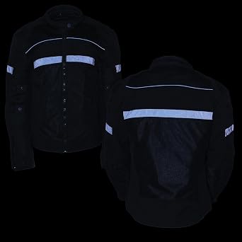 Milwaukee Leather MPL2775 Black Armored Textile Motorcycle Jacket for Women - All Season Jacket w/Removable Liner