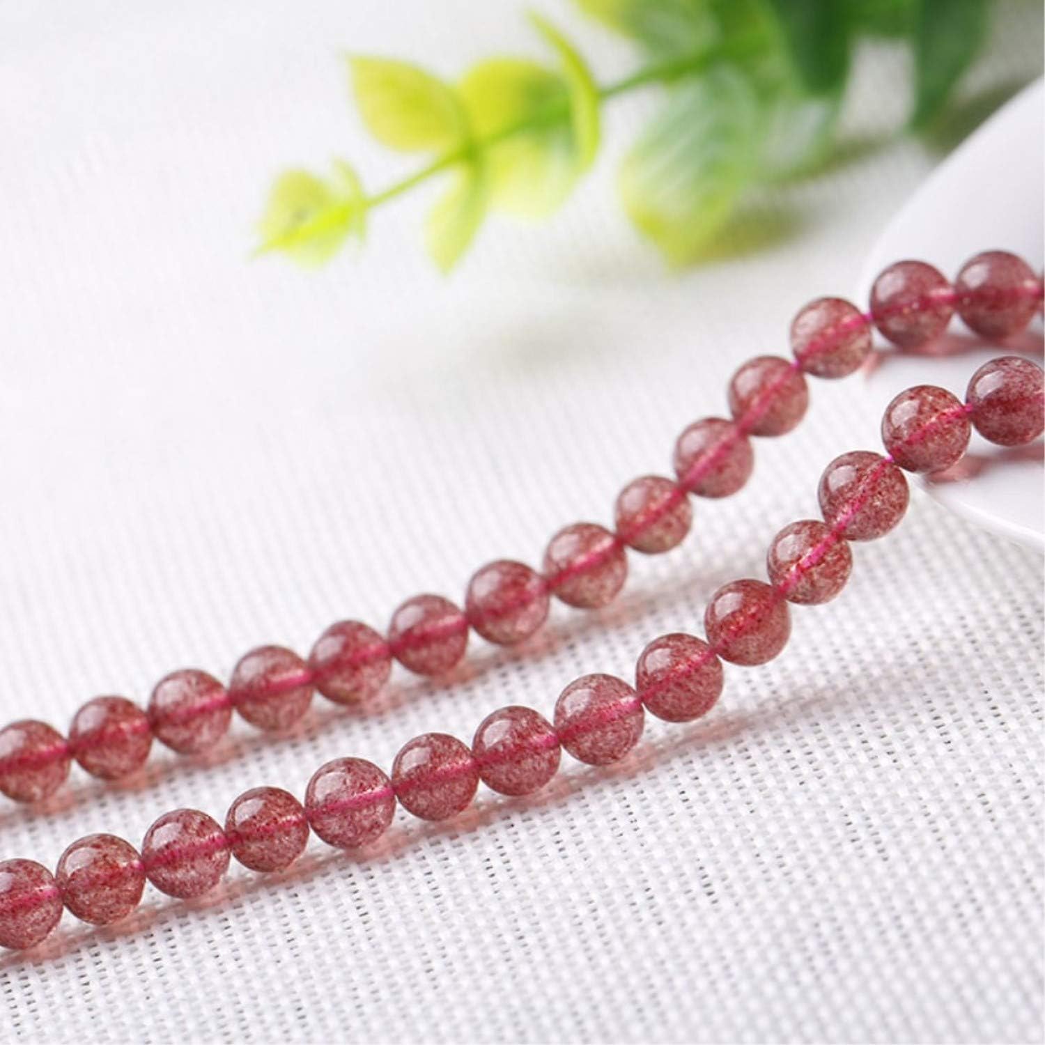 8mm Grade AAA Ice Strawberry Quartz Beads, Natural Gemstone Beads,Smooth Round Loose Beads for Jewelry Making (CMJ3) (8mm)