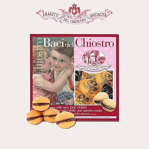 Miniatura 3 de Baci Del Chiostro - Auténticas galletas italianas Amaretti Galletas de mantequilla con crema de chocolate para té o regalo, galletas italianas