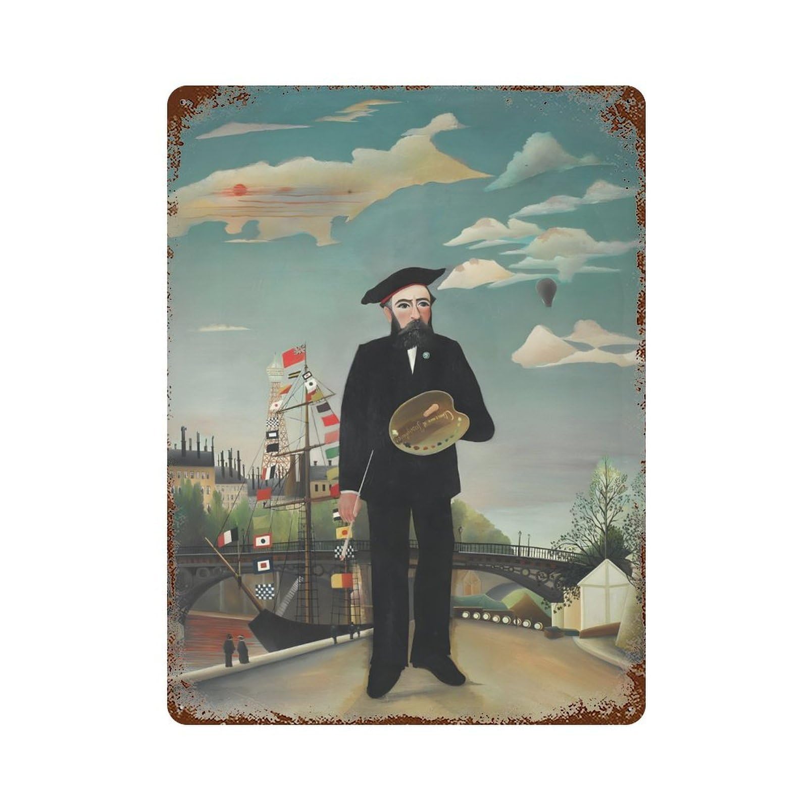 xiaoxiaoshen Henri Rousseau (7) Wall Decor Art Metal Tin Poster Modern Home Decor Art Home Bar Shop Decorations Vintage Sign 40x30cm