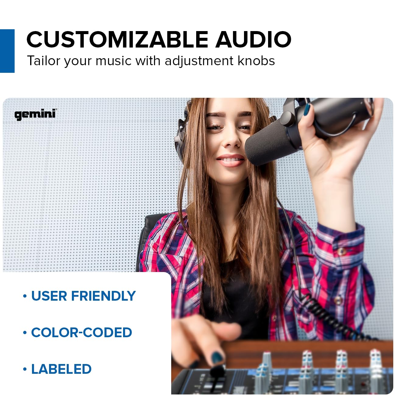 Gemini Sound GEM-12USB - Audio Mixer Analogico a 12 Canali Compact 12 Channel, Inclusi i 4 Canali MIC, 3 Band EQ, Riproduzione USB Da USB Stick E Streaming Bluetooth