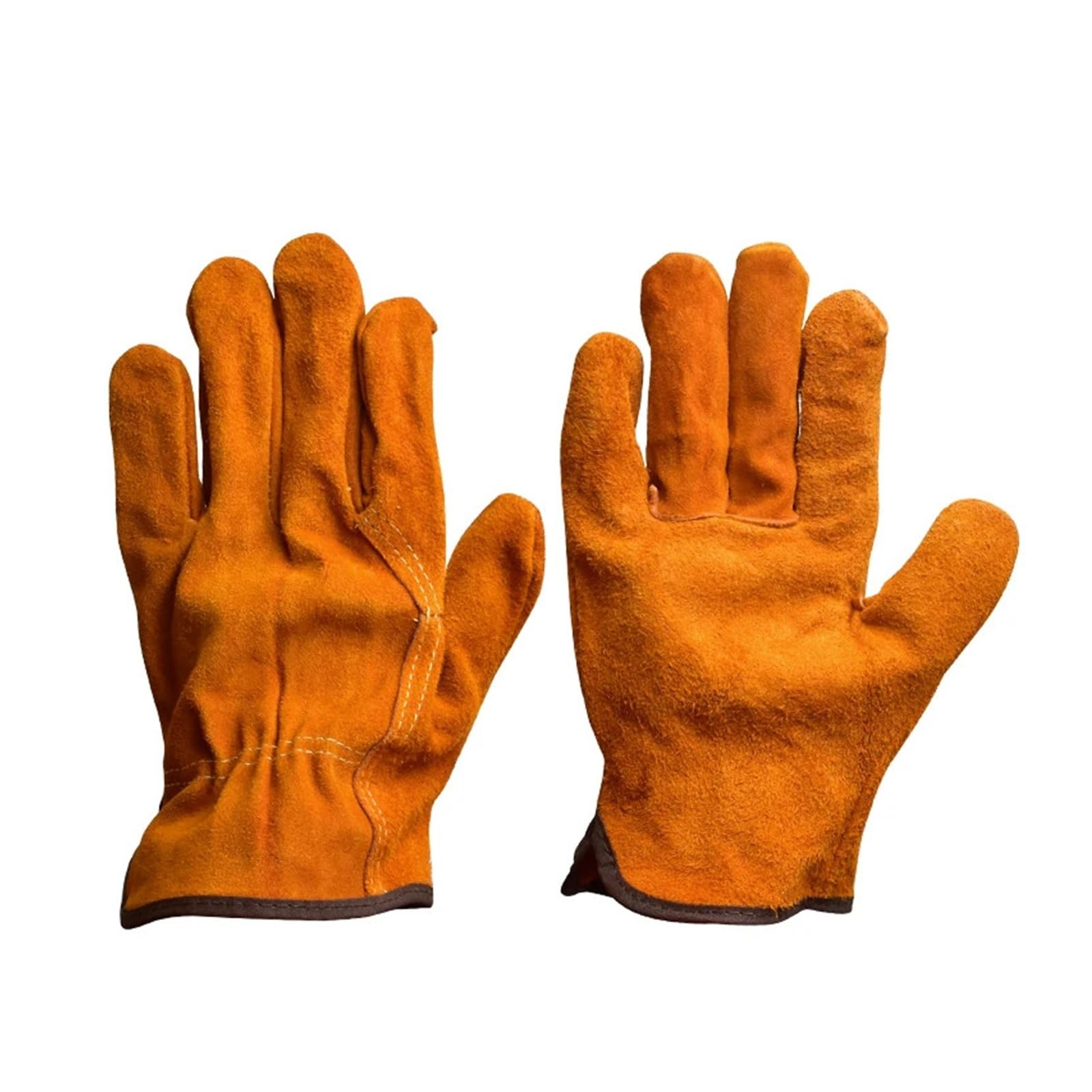 LNHHG Welding Clothes, Labor Protection Cowhide Gloves Double-Layer Yellow Safety Welding Wear-Resistant