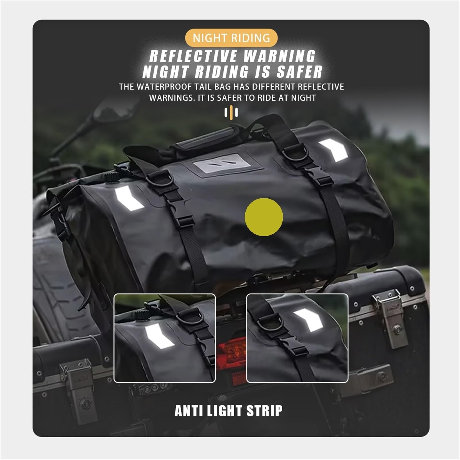 torba na siodełko motocyklowe Uniwersalna Torba Motocyklowa Dry Bag Duffle Bag, Torba Na Tył Motocykla, Torba Na Tylne Siedzenie, Torba Na Kółkach, Torba Podróżna Na Kemping(66L-Brown)