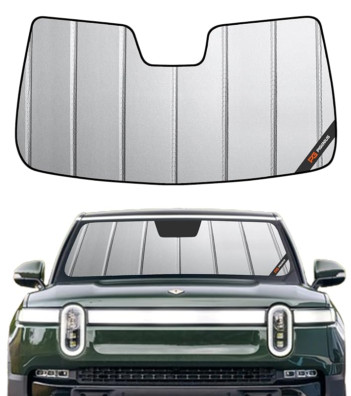 Protetor solar para para-brisa dianteiro Pigenius para Rivian R1S/R1T 2022–2026, Safeguard Gray