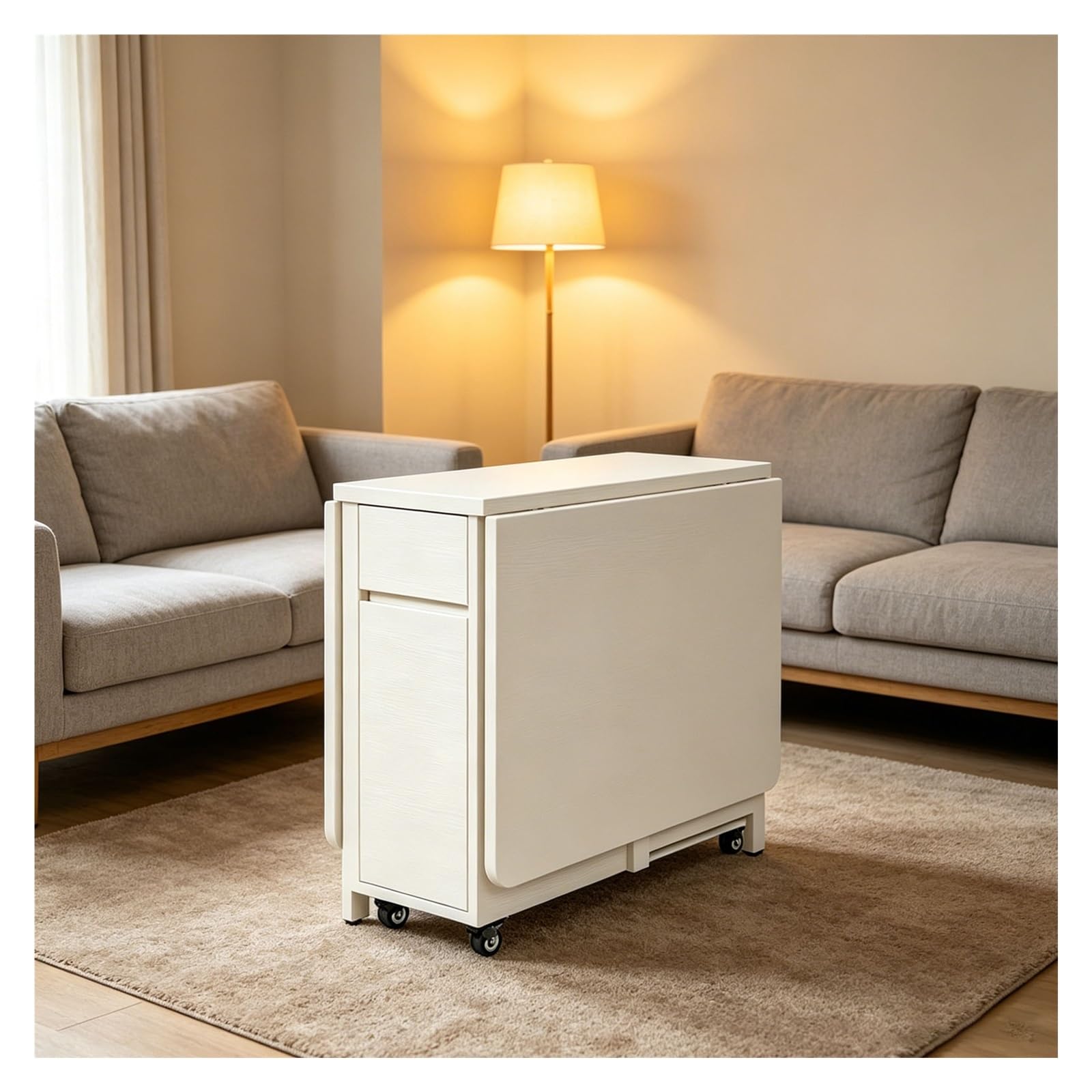 Generico Tavolo Richiudibile Salvaspazio, Tavolo A Scomparsa Da Muro Con 4 Sedie, Tavolos Consolle Allungabile Con Sedie, Per Piccoli Spazi 1.4 M(White)