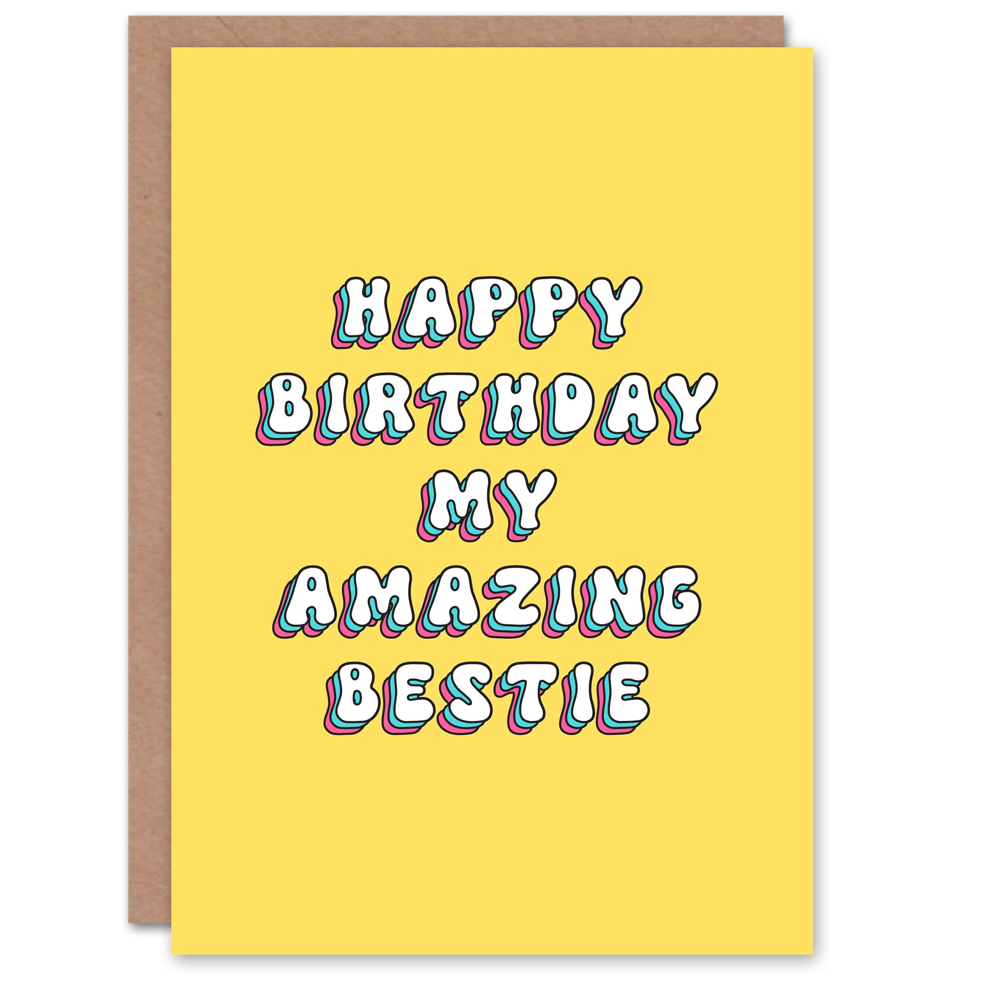 Artery8 Birthday Card My Amazing Bestie Sincere For Her Woman Best Friend Sister Wife Partner Girlfriend Greeting Card