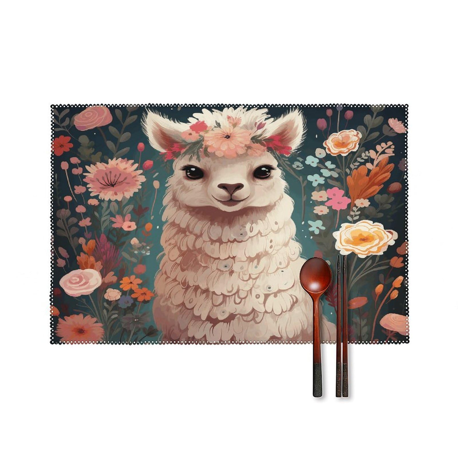 Fodpand Style Flower Alpaca Placemats Set Of 4 Place Mats Table Mats