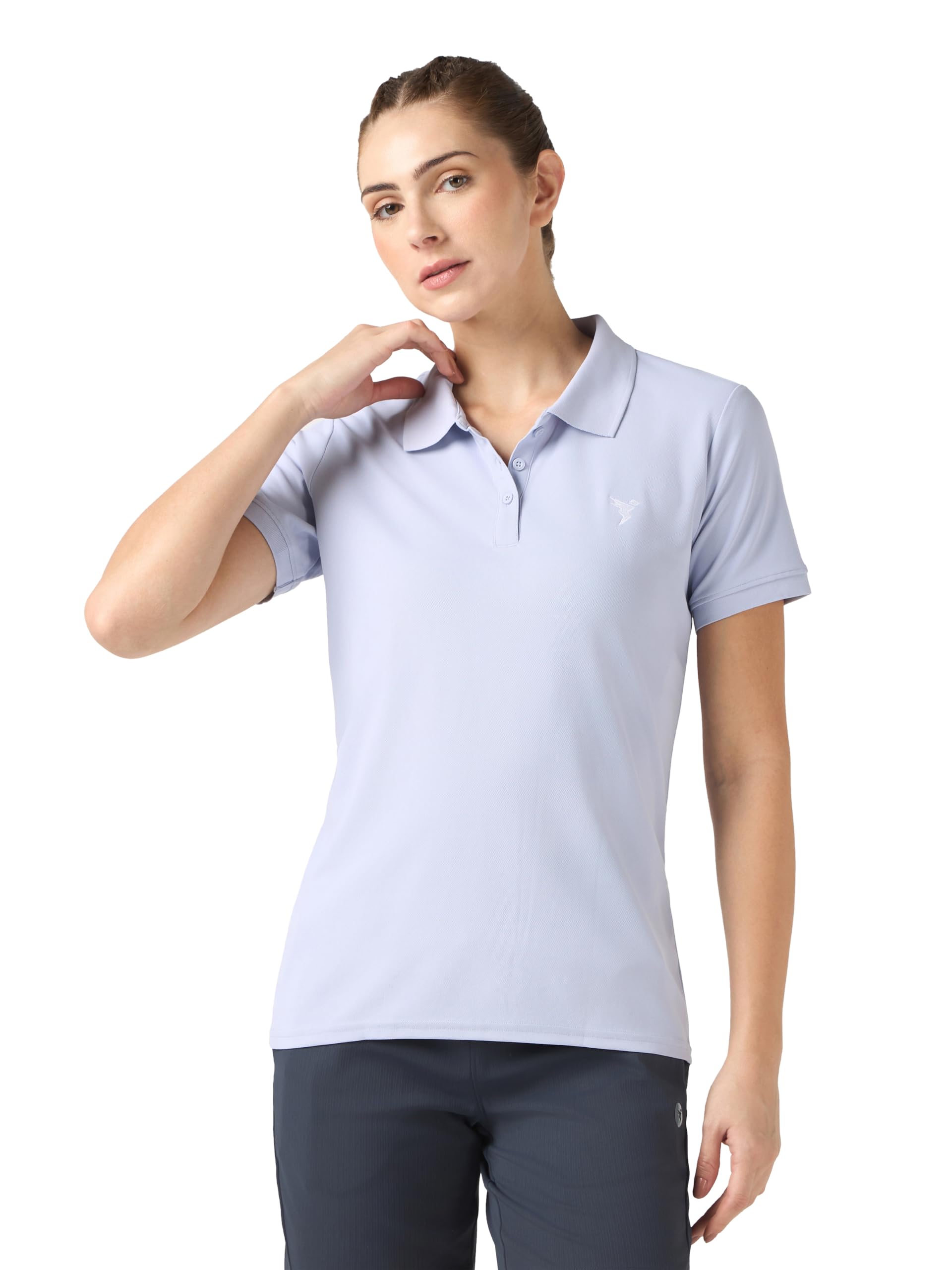 Womens Polyester Slim Fit Solid Half Sleeve Polo Matpiq T-Shirt with Techno Dry, Anti Static for Regular Use-image-37