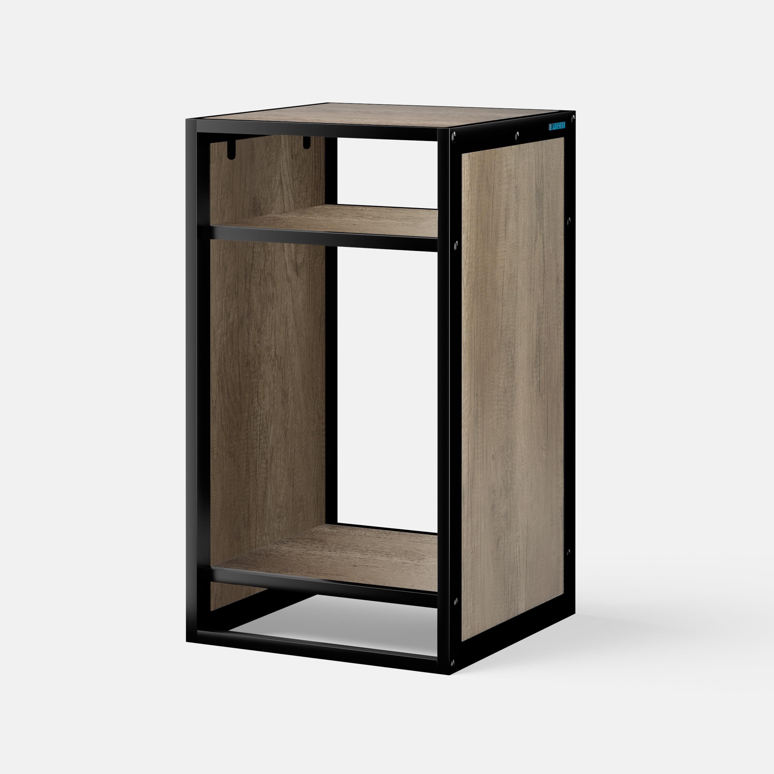 LANDEN Metall-Aquariumständer für 20 Gallonen Aquarium, Beige Eiche | 45 x 45 x 80 cm; 3-stöckiger Metallrahmen, Holzregale