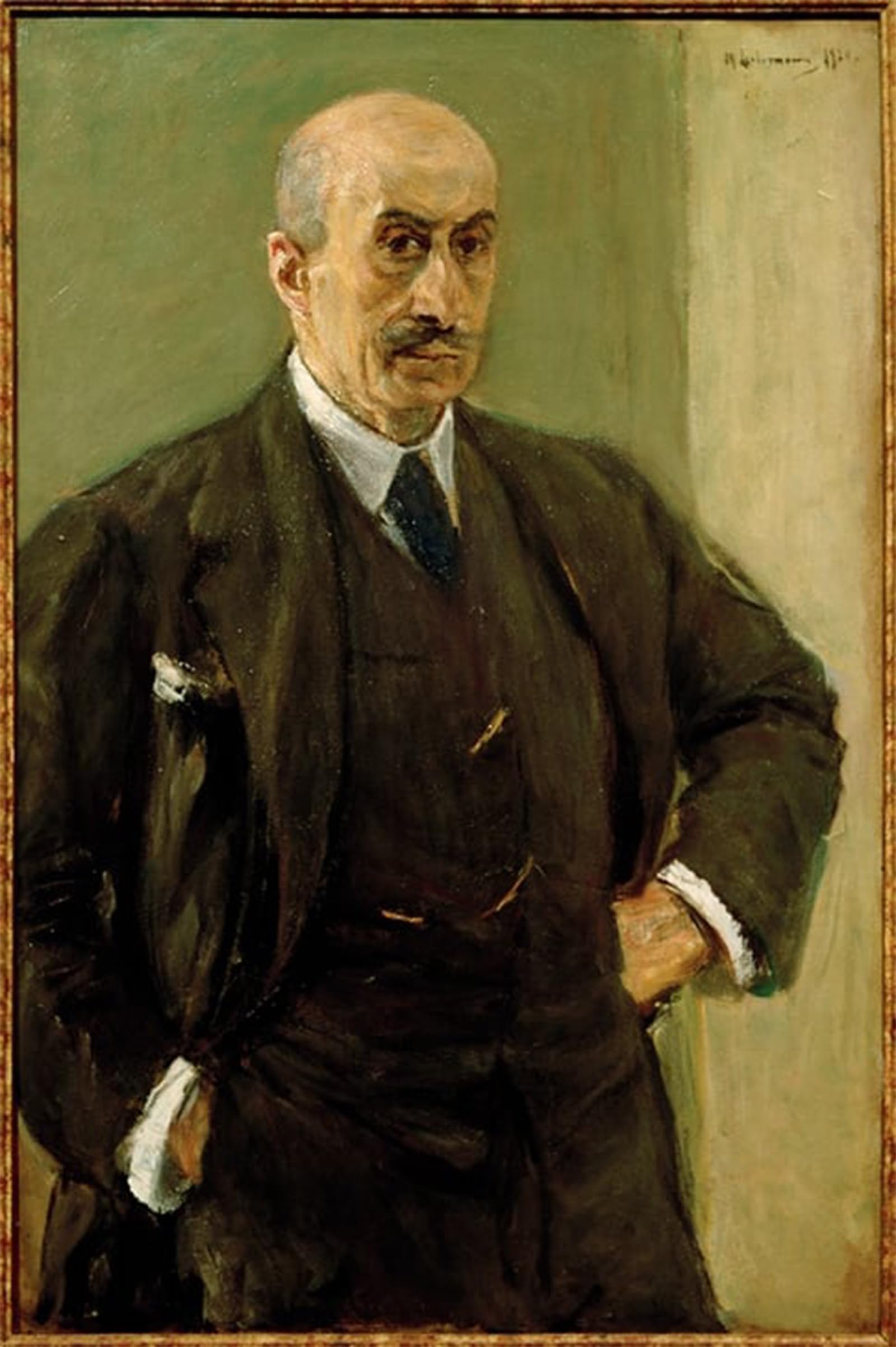 ARTXLXXBN Famous Prints Artwork Pictures Poster Painting Art Self-portrait in a suit standing by Max Liebermann Artwork Landscape Pictures for Home Decor 60x90cm