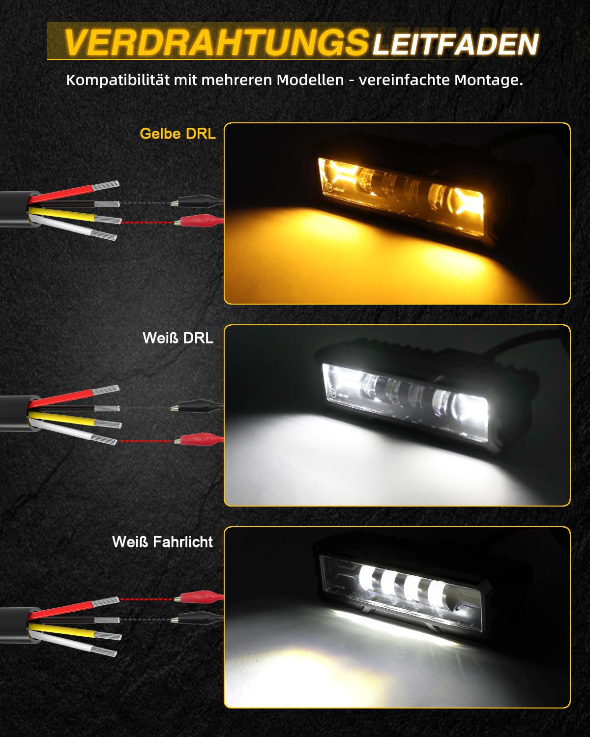 CO LIGHT 6 Zoll Arbeitsscheinwerfer mit DRL, Auto LED Zusatzscheinwerfer 12V 24V für Offroad PKW LKW Traktoren SUVs ATVs UTVs. (Driving Beam)