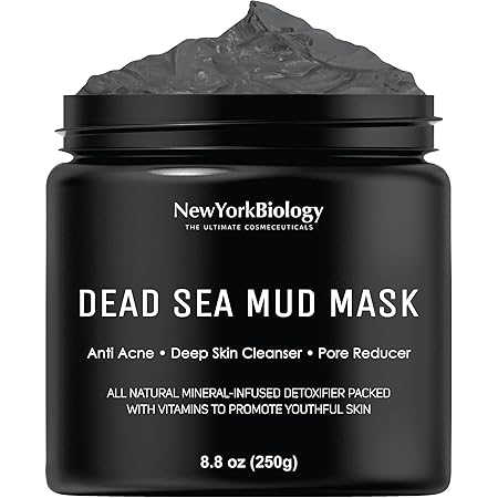 New York Biology Dead Sea Mud Mask for Face and Body - Spa Quality Pore Reducer for Acne, Blackheads and Oily Skin, Natural Skincare for Women, Men - Tightens Skin for A Healthier Complexion - 8.8 oz